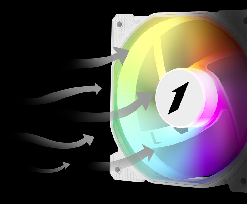 1St Player 2500 RPM F-J25 High-Speed White 12cm Case Fan (ARGB RGB/Small 4-Pin Temperature Control/High-Performance Fan/Large Air Volume) 5