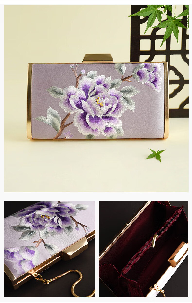 Hangsi Mansion Su Embroidery Silk Scarf Shawl Mulberry Silk Luxury Set Birthday Holiday Gift for Mom - Butterfly Green 34