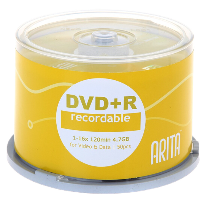 RITEK (ARITA) e-Generation Series DVD+R 16x 4.7GB Blank Disc Recordable Disc 50-Pack Spindle