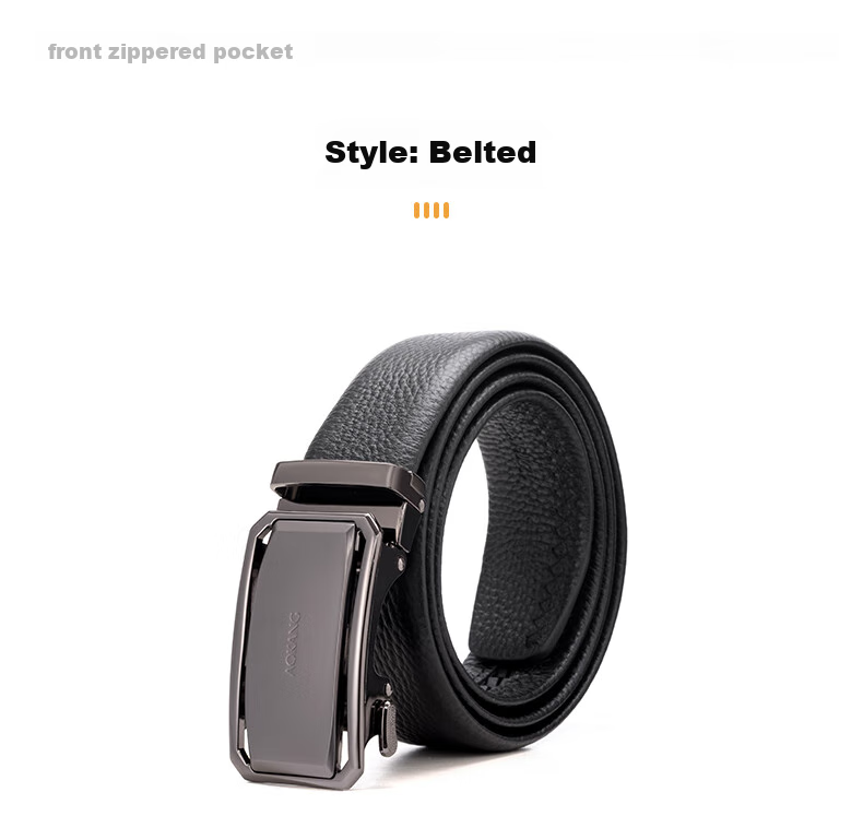 Aokang Men's Leather Belt with Automatic Buckle, Top Grain Cowhide, Birthday Gift for Husband 11
