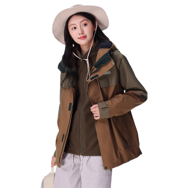 CAMEL Outdoor 3-in-1 Detachable Waterproof Cold-Resistant Mountaineering Jacket O611 for Men and Women