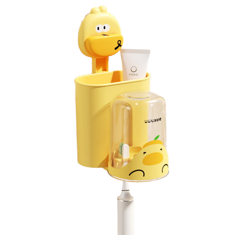 Fanyejia Suction Cup Mouthwash Cup Toothbrush Holder, No Drilling Required, Wall-Mounted Bathroom Toothbrush And Toothpaste Rack for Childre