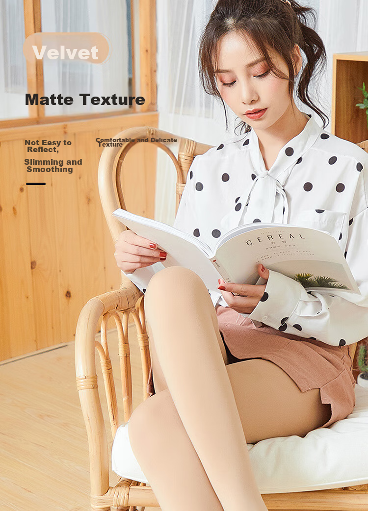 LangSha Silk Stockings, Nude Pantyhose for Women, Spring And Autumn Season, Bare Leg Effect, Velvet-Like, Medium Thickness Base Socks, Non-Transparent, 120D 4