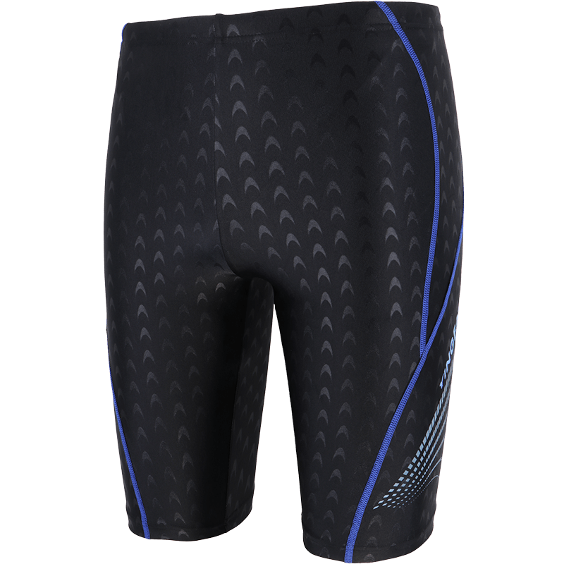 YINGFA Knee-Length Swim Shorts for Men, Shark Skin Comfortable Chlorine-Resistant Fitted Training Swim Trunks, Large Size Hot Spring Swimming Shorts