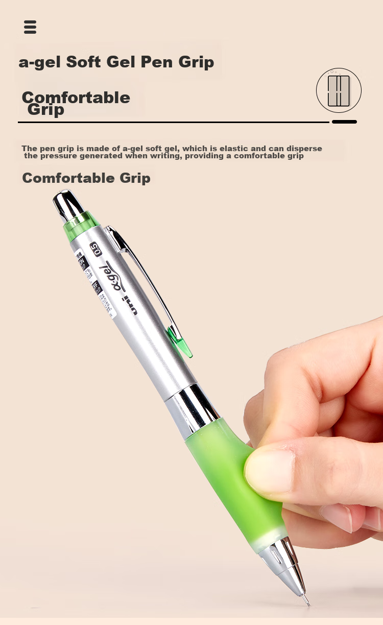 Uni Mitsubishi Automatic Lead Soft Rubber Pencil with Swing-Out Core, Student Writing Pencil M5-617GG, 0.5mm Silver Shaft Blue, 1 Piece 5