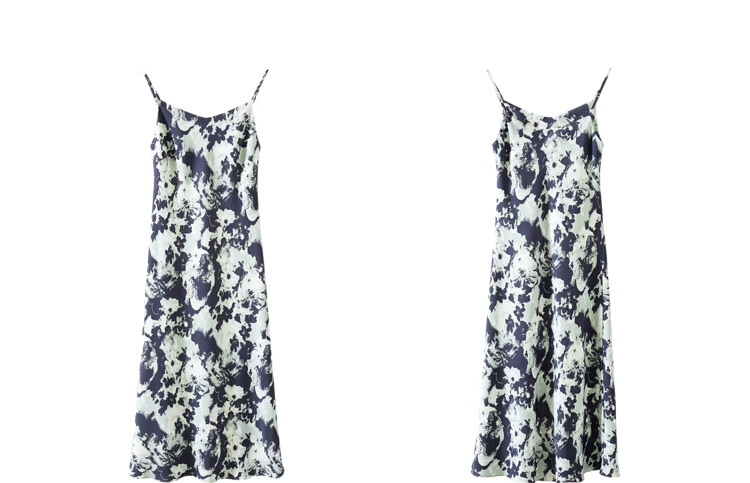 Sentubila Spring And Autumn French Floral Print Spaghetti Strap Dress Elegant Goddess Style Sexy Slimming Dress Apricot Base Floral Pattern Size S 22
