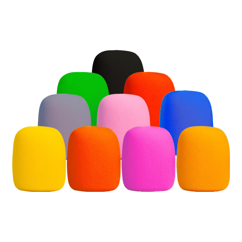 NINTAUS PJ-HM*10 Microphone Cap, Foam Cover, Anti-Slip Protective Cover, Spray Shield, Non-Slip Ring, Drop-Resistant Ring, Thickened Specialized Protective Accessories for Microphones, Colorful