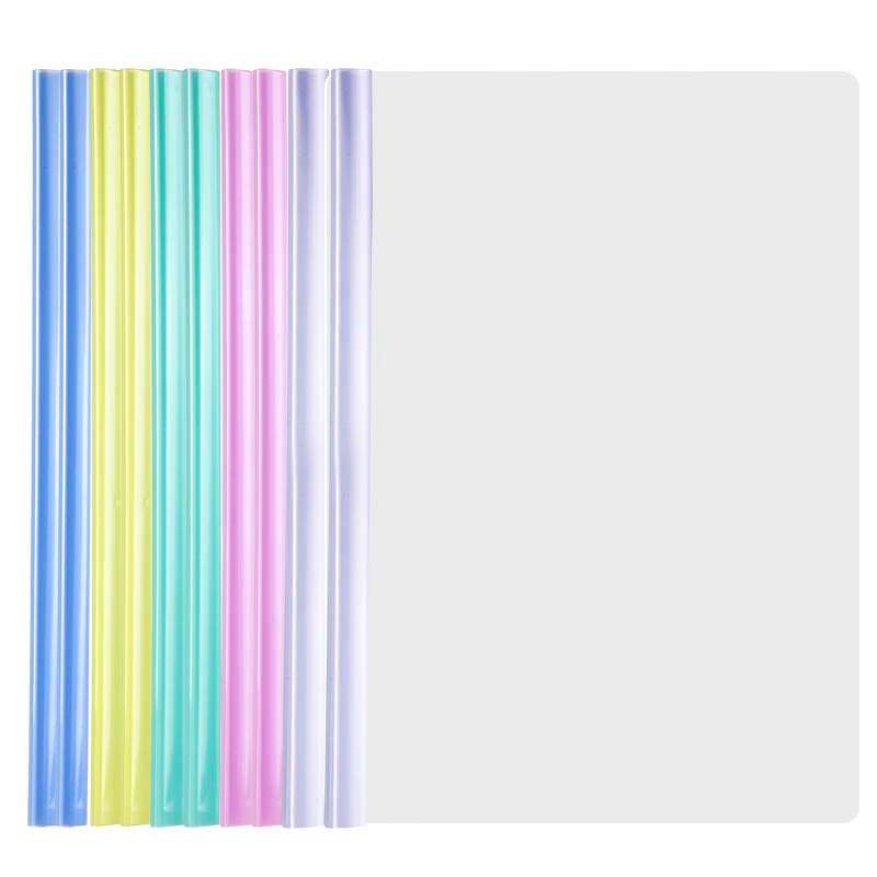 M&G Stationery, 10 Pieces of 8mm Thick Transparent Slide Bar Folders, Water Drop Pull Rod File Folders, Student Exam Report Document Resume Folder, Office Supplies ADM929JQ Translucent White
