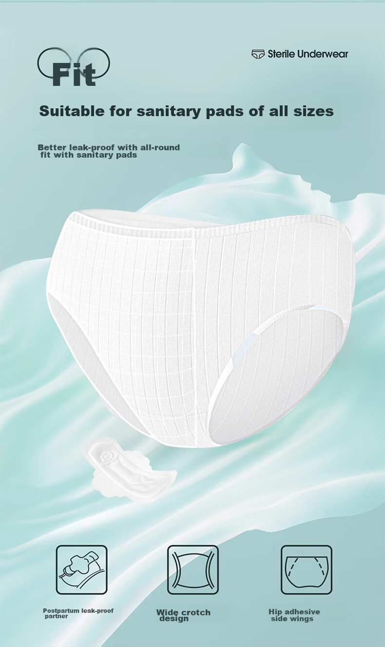CHUYISHENG Disposable Underwear for Women, Maternity Portable Sterilized Daily-Use Striped Soft Antibacterial Travel Panties, Individually Wrapped 12