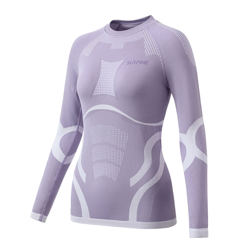 SURPINE Yuxue Series Merino Wool Ski Quick-Dry Shirt for Women, Functional Underwear, Sweat-Wicking Outdoor Base Layer