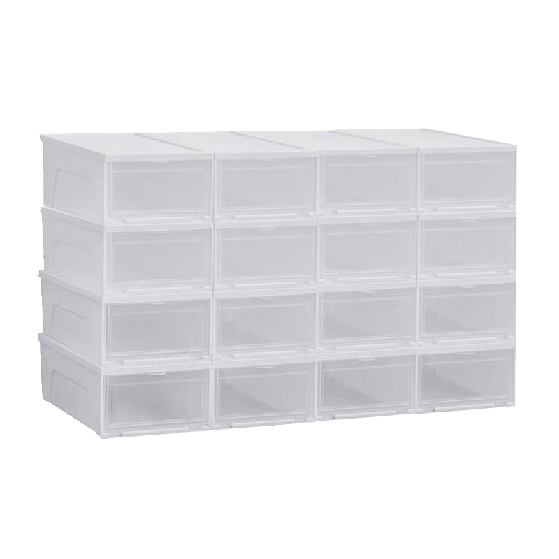 IRIS Plastic Shoe Box Transparent Storage Box Flip-Top Large Shoe Cabinet Dustproof Shoe Rack Alice 16-Pack