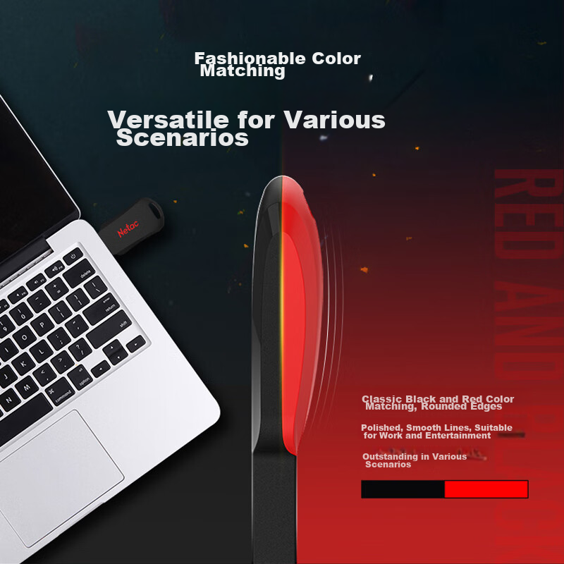 USB-накопитель Netac U196 32GB USB 2.0, черный/красный