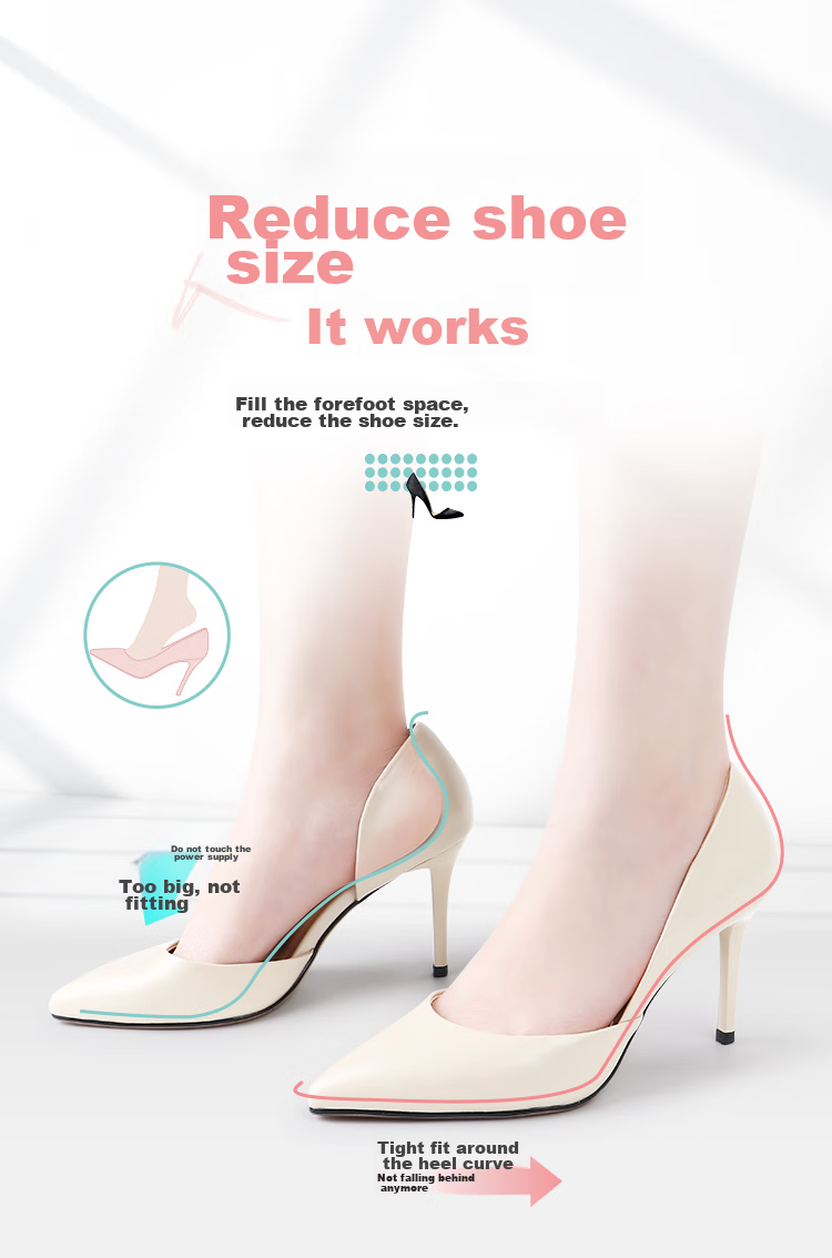 Maigaole 2 Pairs, Half Size Insoles, Forefoot Pads, Non-Slip, High Heel Shoe Aid, Soft Sole Comfortable Half Insoles for Women, Thick Style - Non-Slip And Sweat-Absorbing 8