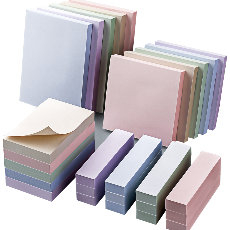 Jinzhi 500 Sheets (Set of 5), 5 Colors Simple Morandi Sticky Notes, 76*76mm Memo Pad, Reusable Sticky Notes, Cute Self-Adhesive Message Pad, Stationery for Students