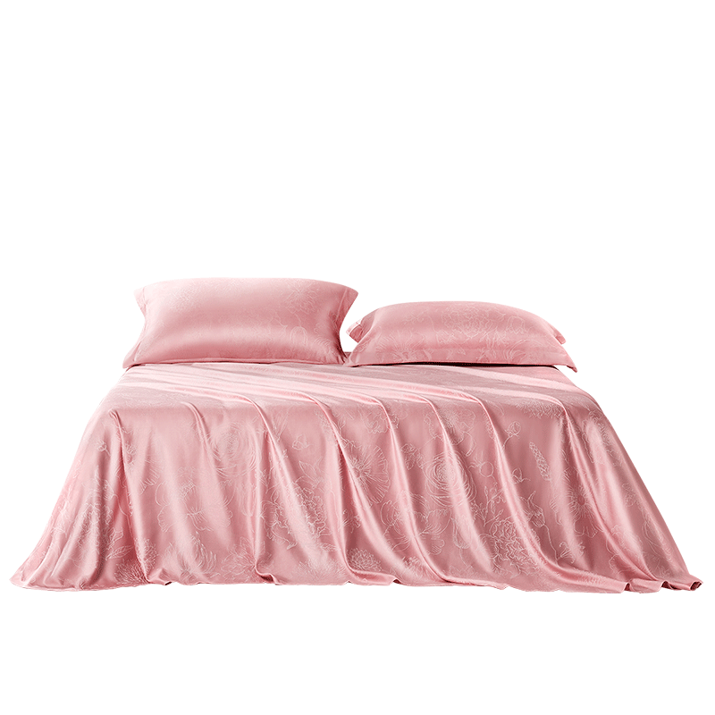 FUANNA Bamboo Fiber Cooling Mat Summer Antibacterial Air Conditioning Mat Double Size Three-Piece Set Pink 250*250cm [Washable]