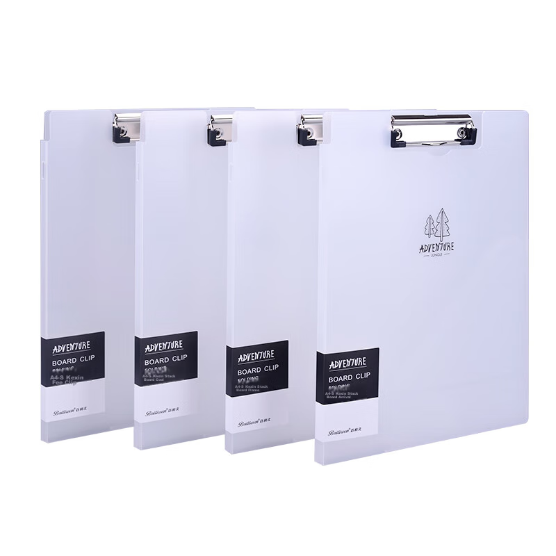 Bailiwen B3221 Transparent White A4 Foldable Clipboard File Folder Document Organizer Meeting Folder Contract Folder Exam Paper Classification Storage Folder Writing Board Clipboard