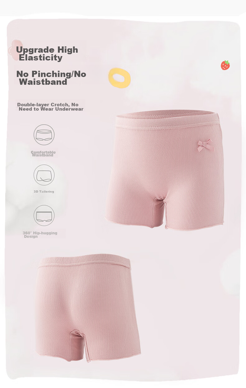 Bejirog Girls' Safety Shorts, Children's Underwear Two-In Anti-Exposure with Skirts, Pure Cotton Undershorts, Summer Thin Boxer Briefs 5