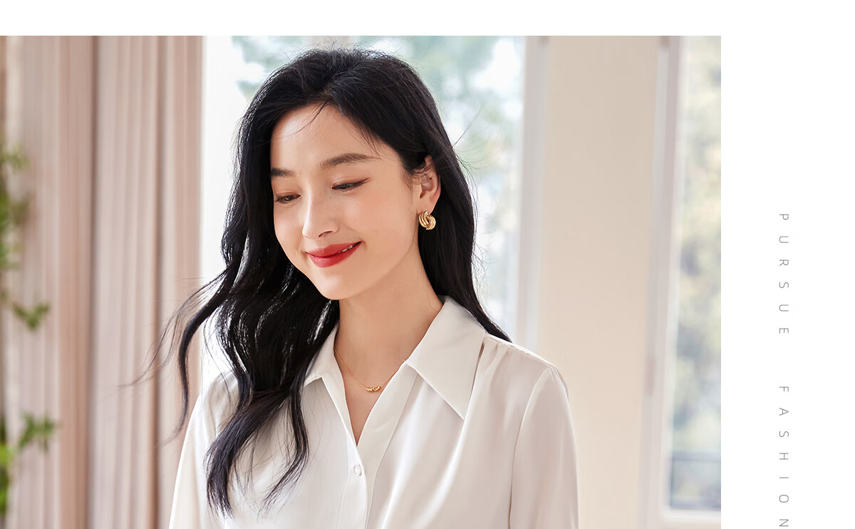 Chushen Spring Autumn Long Sleeve Shirt Women Professional Casual Commuter Lapel Versatile White Shirt S13JC2998 13