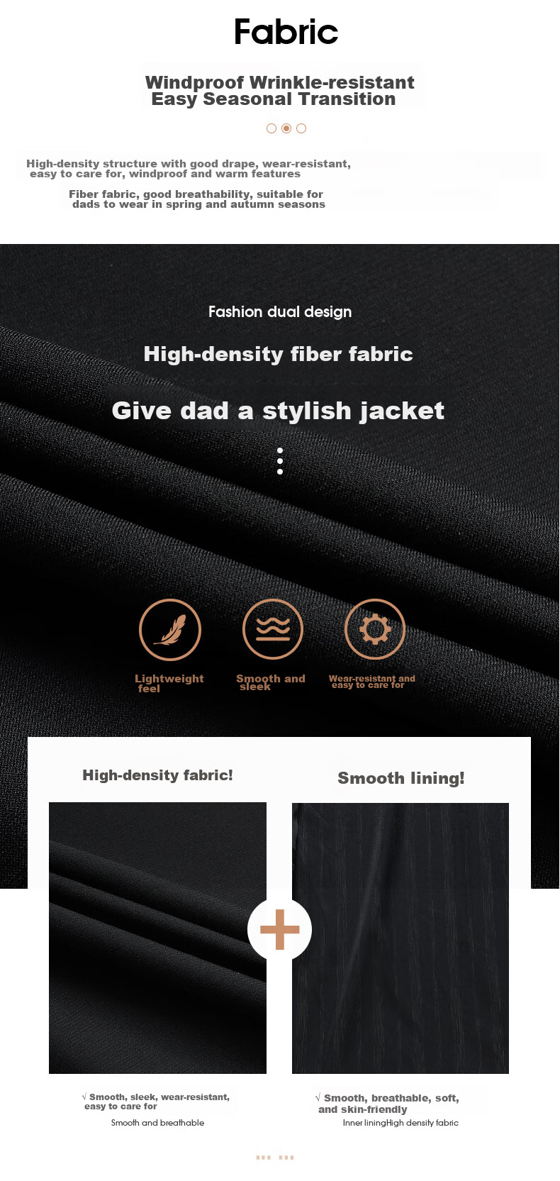Baocaiyang Administrative Jacket for Men, Spring And Autumn Business Casual Lapel Loose Fit for Middle-Aged And Elderly Government Officials 4