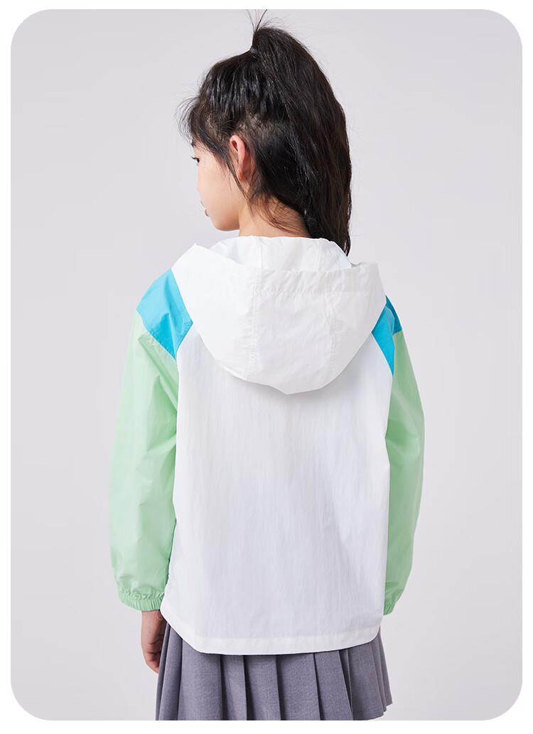 QQ DUCK Children's Clothing Girls' Sun Protection Jacket Kids' Summer Thin Coat Sunshade Youth Clothing Three Colors Off-White; 130 20