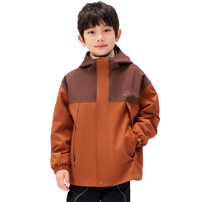 Pelliot Outdoor Kids 3-in-1 Windproof Waterproof Spring Summer Jacket 134301043 Brown Earth 160