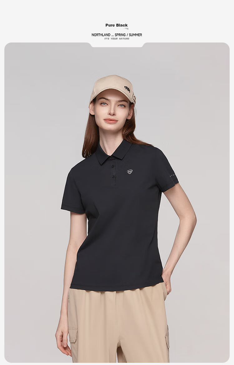 NORTHLAND Women's Sun Protection Polo Shirt with Collar, Outdoor Breathable Quick-Dry Comfortable Cool-Feeling Solid Color Versatile POLO Shirt for Wome 23