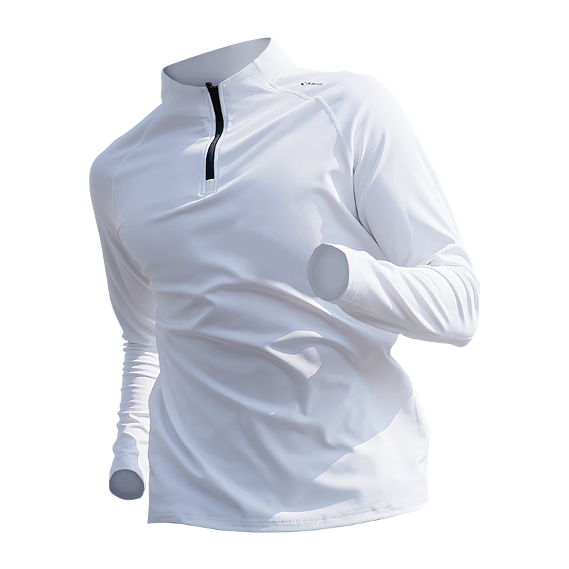 BURUITE Men's Sports T-Shirt Spring and Autumn Quick-Dry Long Sleeve Running Cycling Fitness Training Half-Zip Sweatshirt
