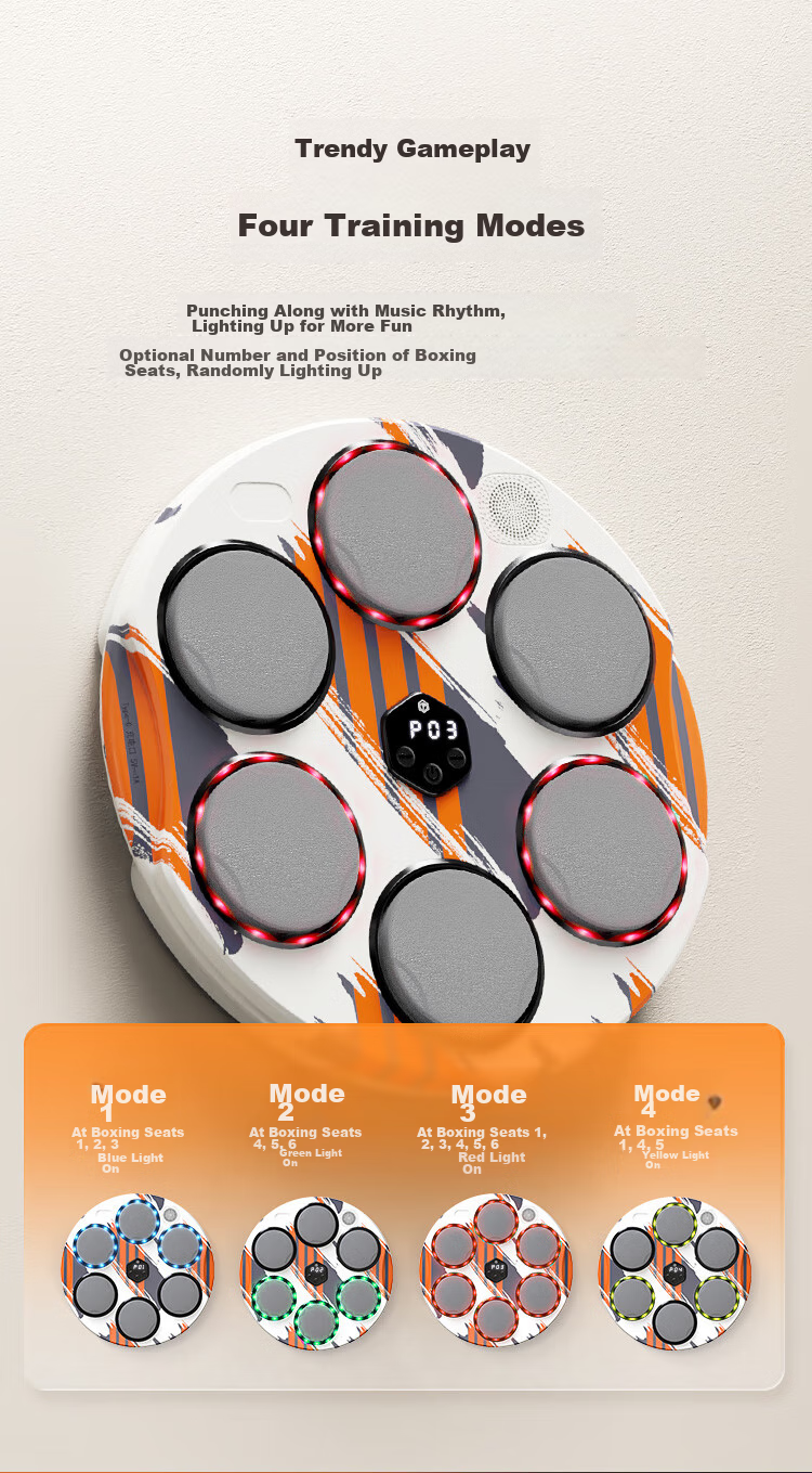 JD Original Music Boxing Wall Target, Adult And Children Reaction Target, Electronic Intelligent Punching Practice Boxing Fitness Training Equipment 9