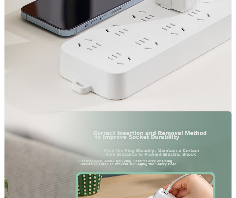 Deli Ya Bai Series National Standard Safe Power Strip/Extension Cord/Surge Protector with Individual Switches, Protective Cover, 6 Outlets, 1.8 Meters, 33943(1.8) 16