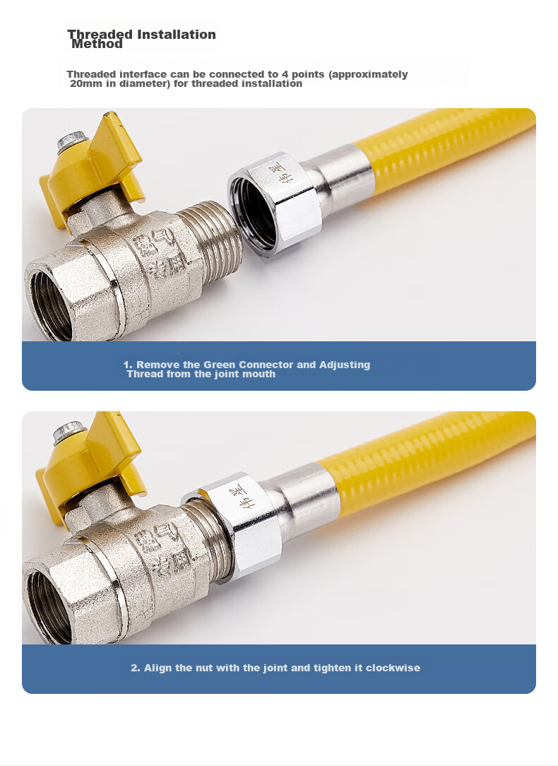 Weixing Integrated Gas Pipe, 1.5 Meters, Water Heater Wall-Mounted Boiler Gas Stove, National Standard 3C Stainless Steel Connecting Pipe, Explosion-Proof Pipe 12