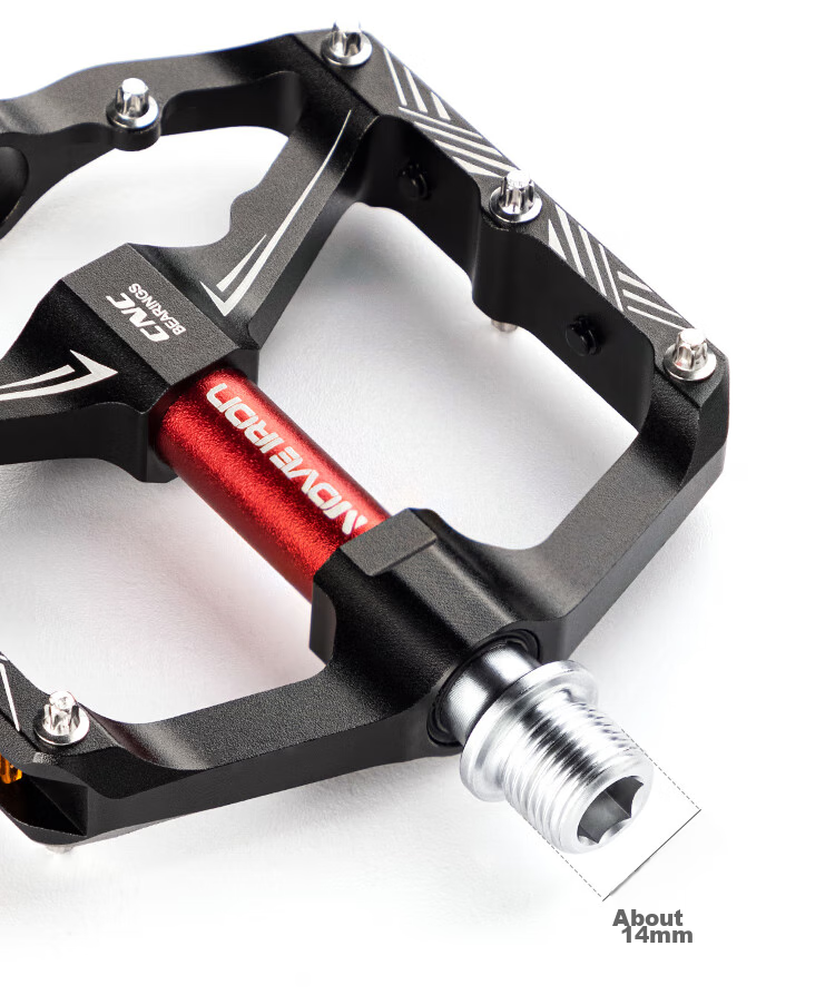 Move Iron Bicycle Pedals, 3-Bearing Anti-Slip Pedals, CNC Aluminum Alloy Road And Mountain Bike Reflective Strips, Universal Foot Pedals 8