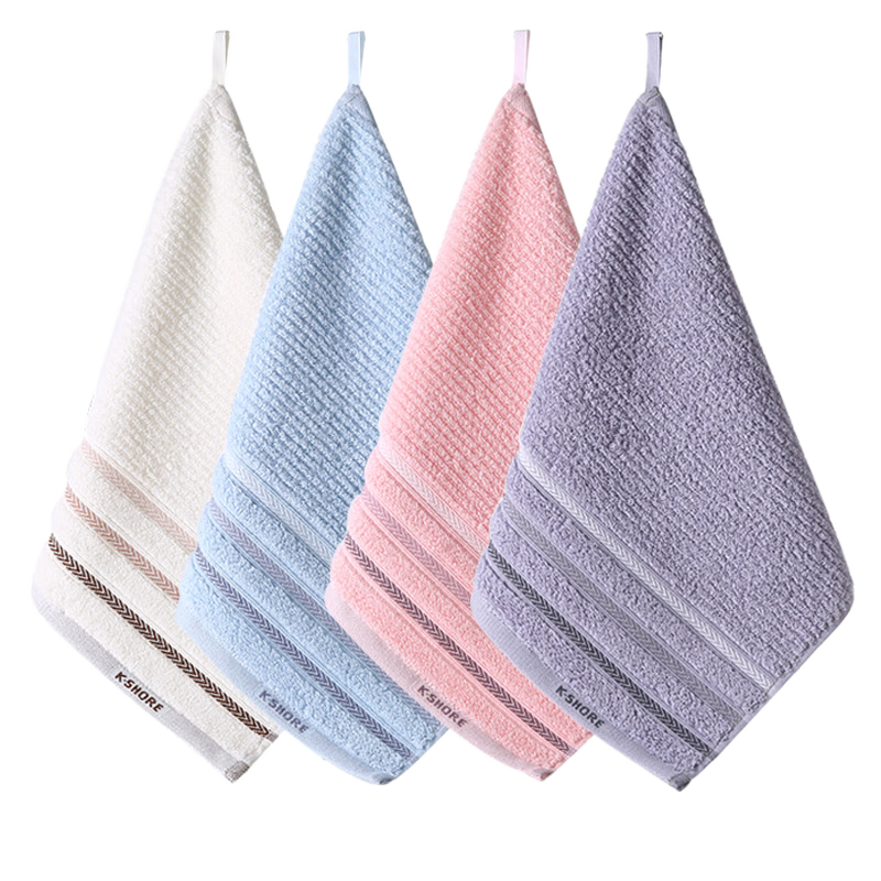 KING SHORE Class A Square Towel, 4 Pieces, Pure Cotton Soft Absorbent Hand Towel, Children's Sports Towel, Face Towel, 35*34cm, 51g