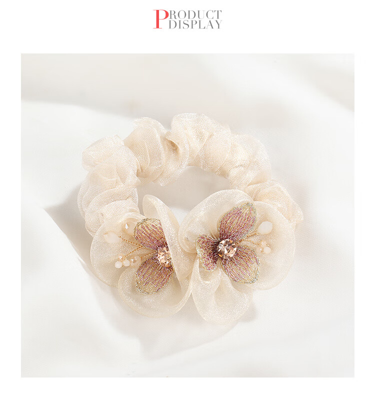 CHIMERA Organza Hair Tie, Back of Head Hair Clip, Hair Flower, Hair Accessory, Hair Barrette, Women's Mid-Autumn Festival Gift 13