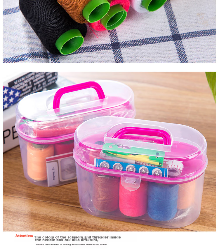 JAJALIN Home Sewing Kit with 7 Thread Spools, Travel Sewing Supplies, Mending Tools Storage Bag, Random Color 5