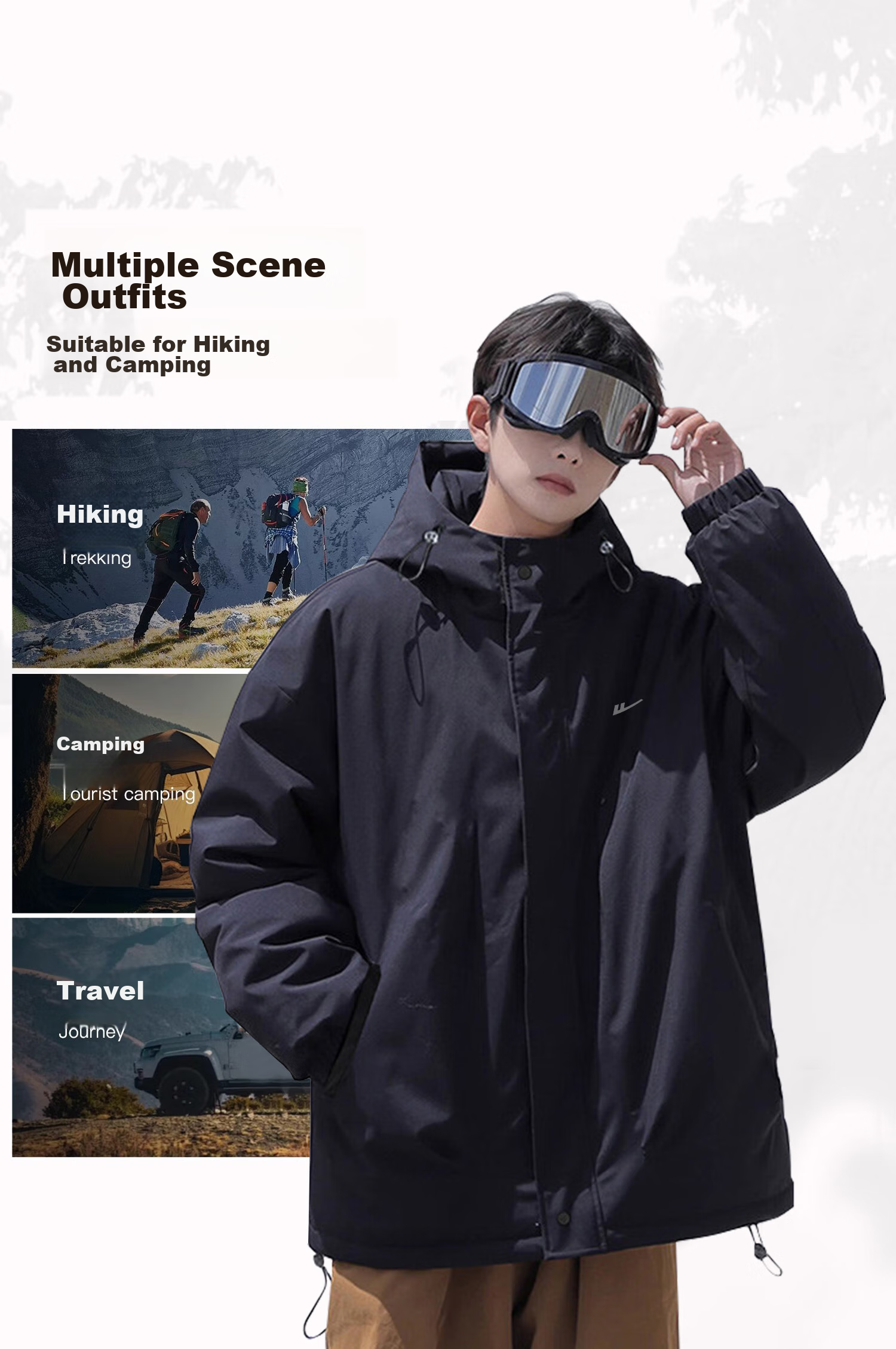 Huili Men's Outdoor Sports Jacket, Single-Layer Triple-Protection Hard Shell Mountaineering Coat, Windproof Jacket for Me 4