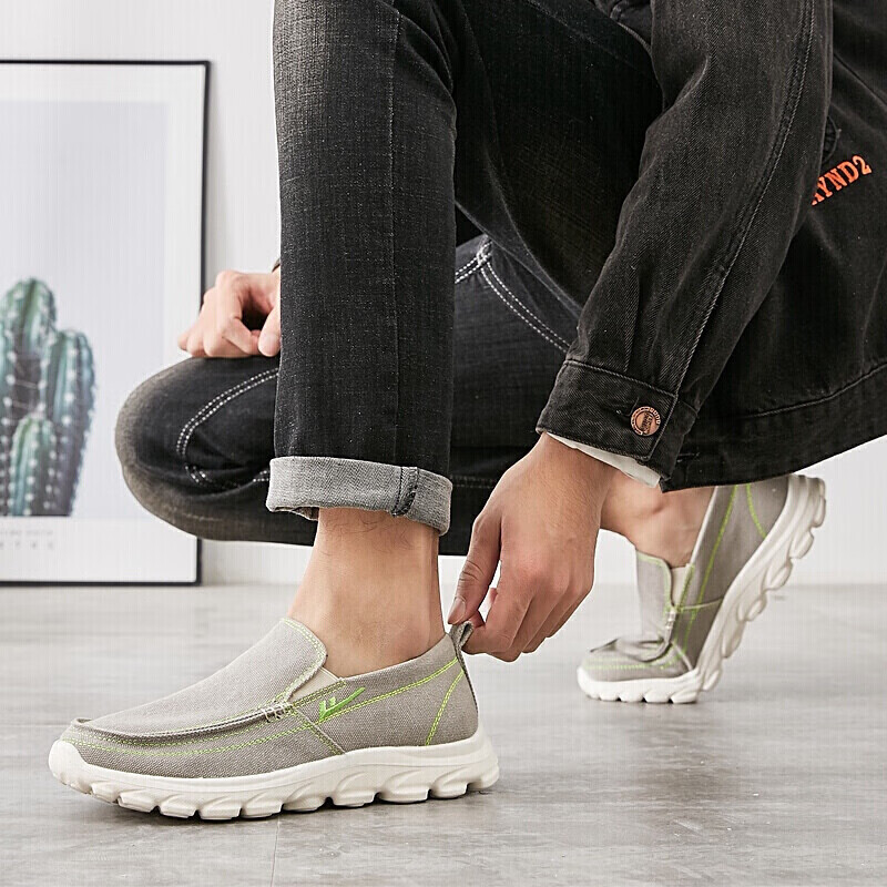 Warrior Canvas Shoes Breathable Sports Casual Slip-On Low-Top Trendy Sneakers WXY-B011Z Gray 39