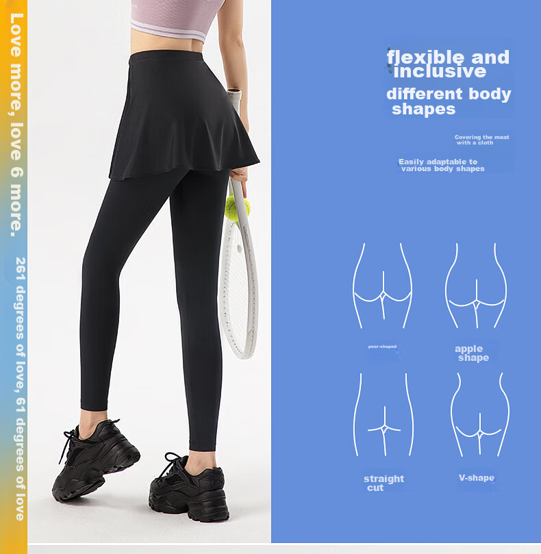 361° Yoga Pants, Skirt Cover-Up, Anti-Exposure, One-Piece Outer Layer, Sports Hip-Covering Skirt, Short Yoga Skirt, Running Skirt Cover-Up 8