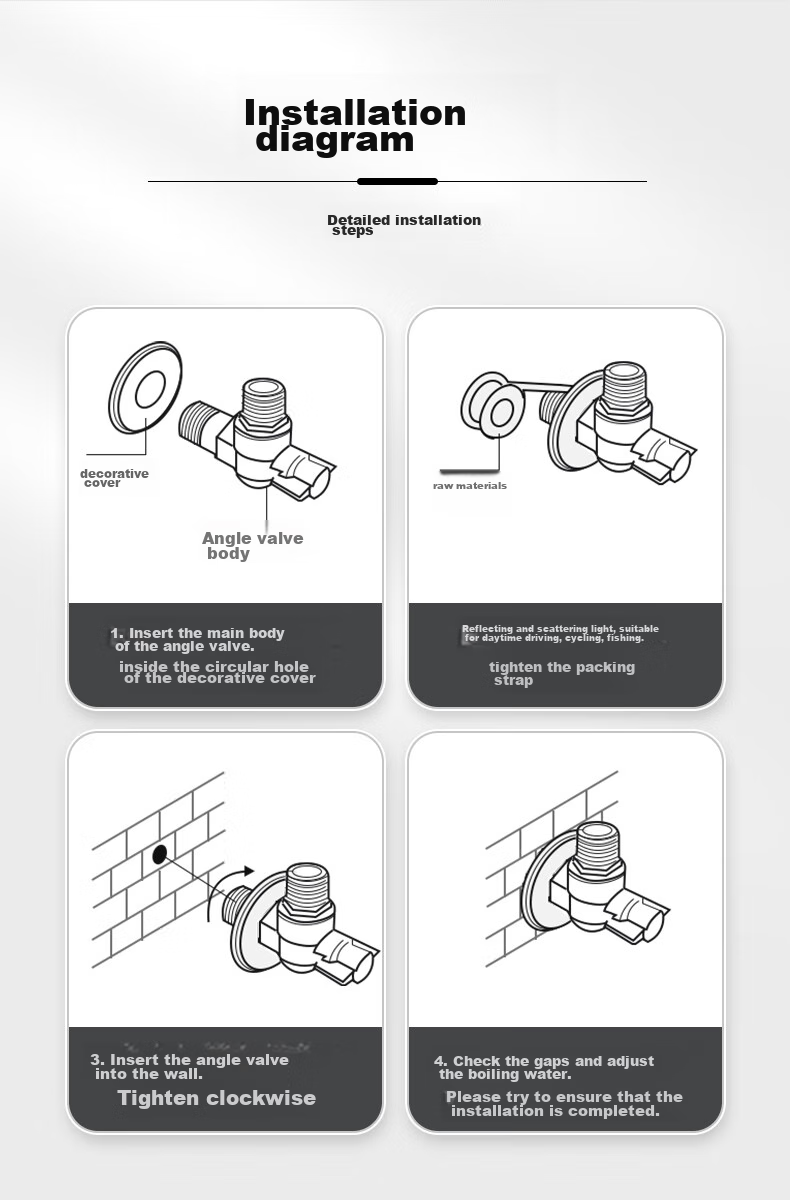 BSITN High-Flow Angle Valve Brass Core Gas Water Heater Ball Valve, 1/2 Inch, Figure-Eight Valve, Suitable for Both Cold And Hot Water, 2 Pieces, B705 23