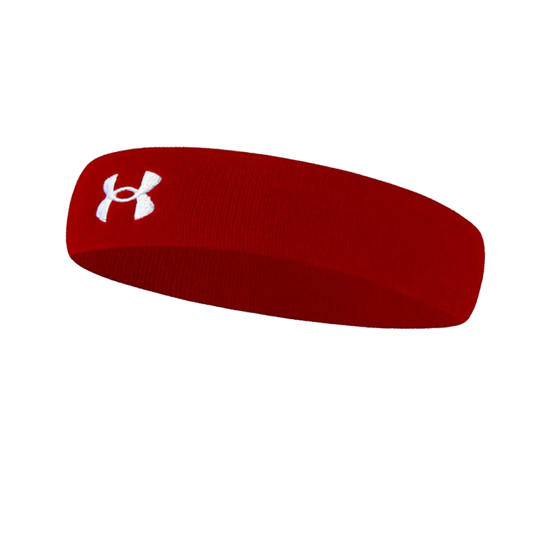 Under Armour Sports Headband for Men And Women, Sweat-Absorbing Headband for Running And Basketball, Sweat-Proof Headband with Forehead Guard, One Size Fits All, Red