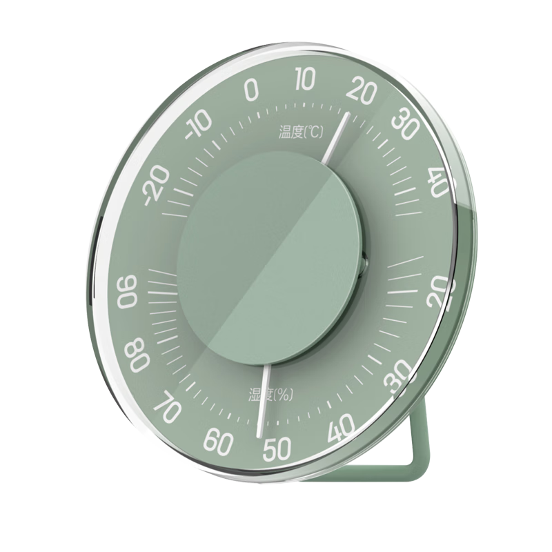Deli Indoor Thermometer Hygrometer Baby Elderly Children Gift Birthday Present, Wall And Table Dual-Use Home Use Battery-Free Large Dial Office Supplies Green LE552
