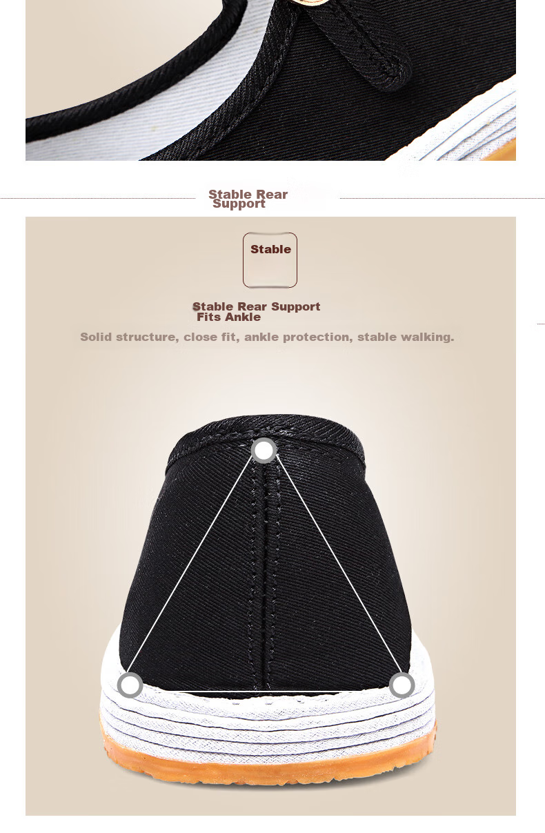 BUS HEYUAN Traditional Women's Hanfu with Breathable Buckle, Old Beijing Cloth Shoes, 91Y-1022A, Black Slip-On, Size 36 10