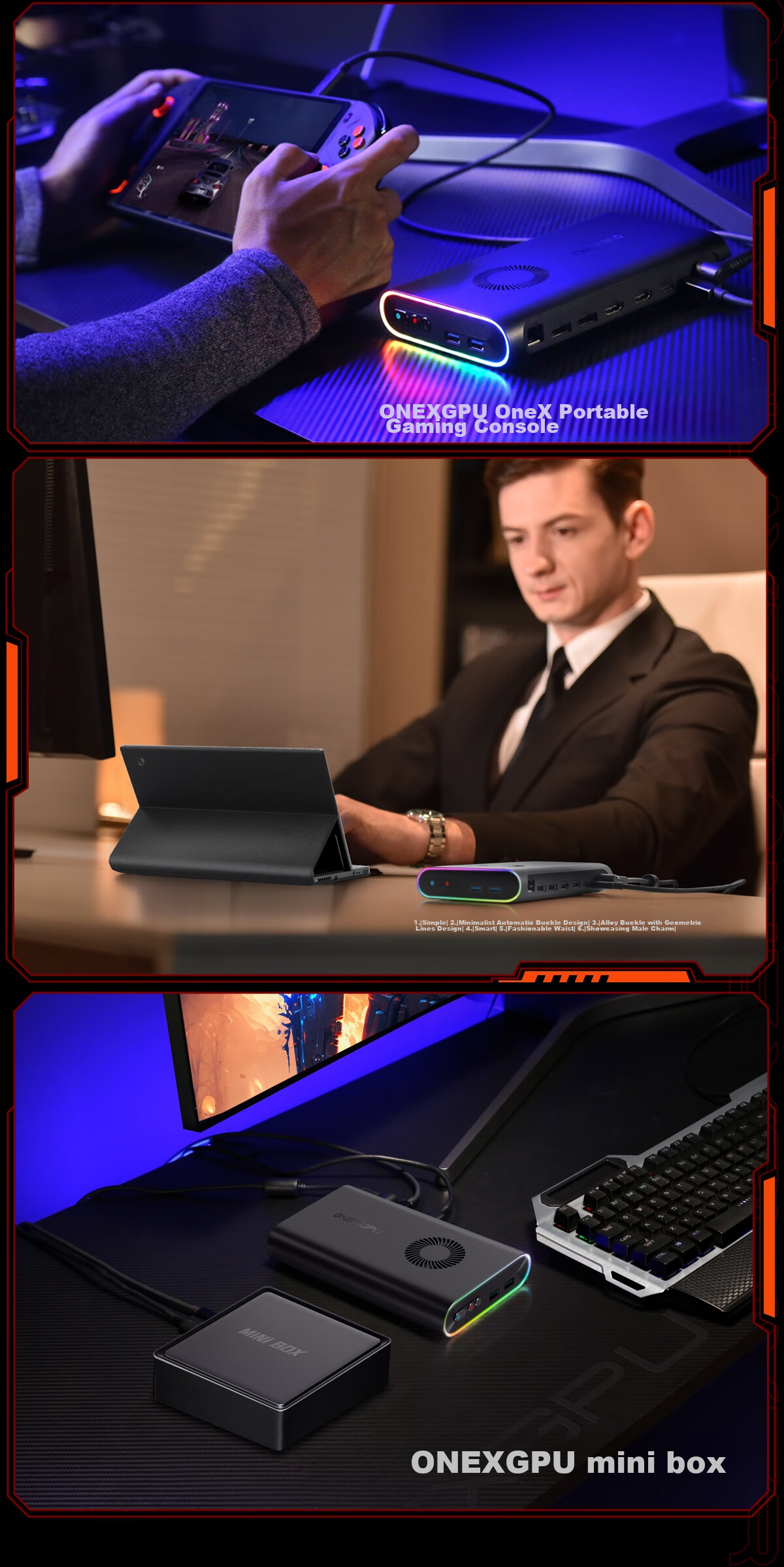 One XPlayer ONEXGPU Graphics Card Expansion Dock for Laptop, Tablet, PC Gaming Handheld, External AMD 7800M Independent Thunderbolt Graphics Card 23