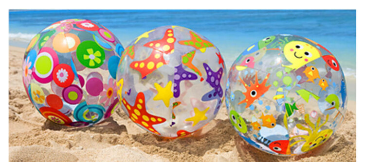 INTEX Underwater World Beach Ball, Four-Color Transparent Beach Ball Children's Toy Ball 32cm Pattern Randomly Sent 59040 5