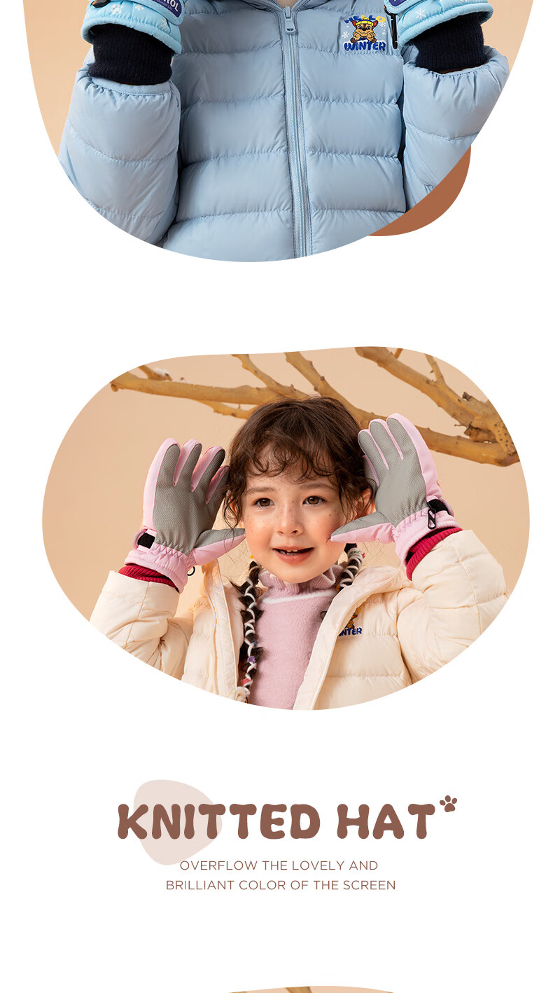 PAW PATROL Kids Five-Finger Ski Gloves Fleece Lined Windproof Warm Snow Play Gloves for Boys and Girls Pink 5
