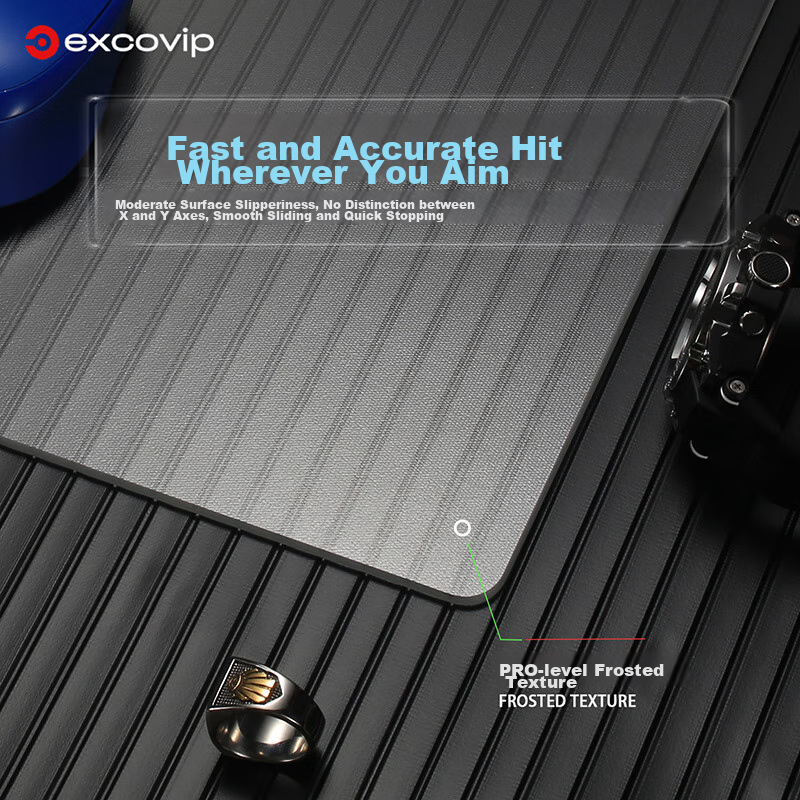 EXCO Medium-Sized Photovoltaic Glass Mouse Pad, Gaming And Office Supplies, Portable Computer Accessory, Self-Standing Notebook, FPS Smooth Hard Durable Transparent 0124 12
