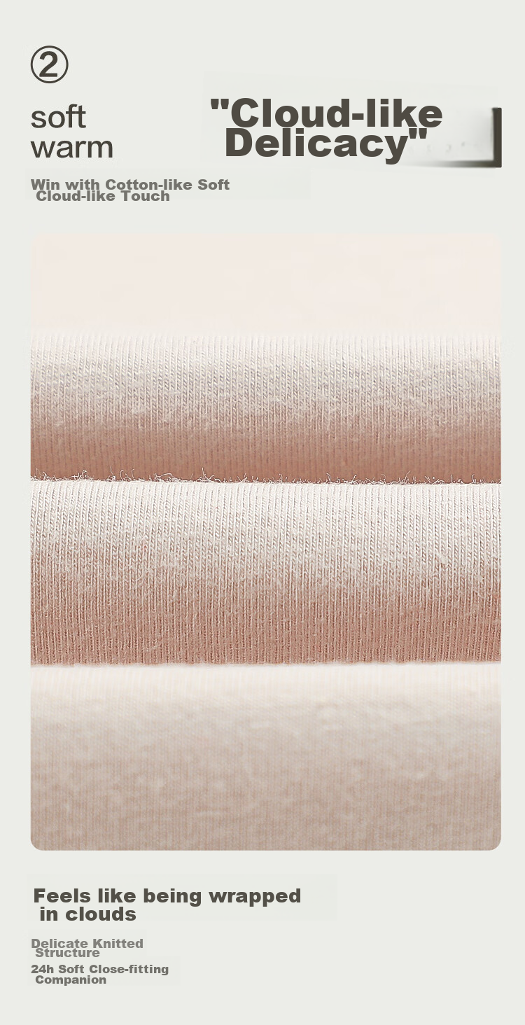Hodohome Women's Autumn Thermal Underwear Set, Soft Cloud Cotton Comfortable Elastic Base Layer, Warm Ladies' Underwear, Light Lavender Purple, Size 165/90 5