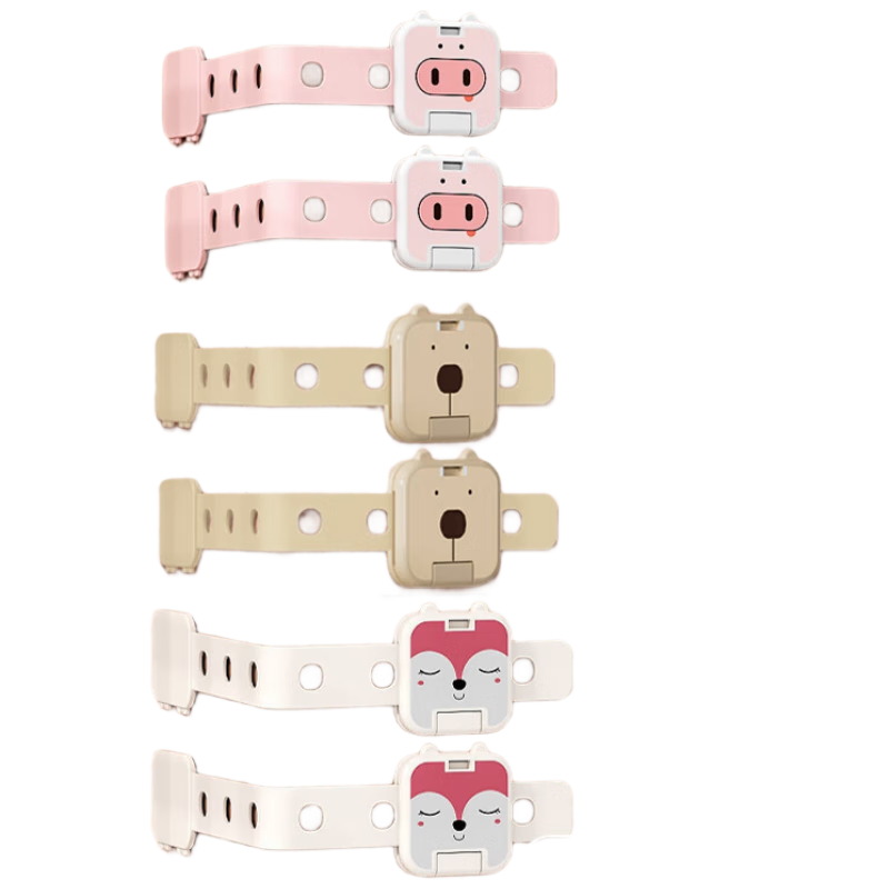 Aibaoshi Children's Safety Lock, Baby Anti-Pinch Hand Anti-Open Multifunctional Cabinet Lock, Safe Long Lock, 6-Pack Cartoon Style S363
