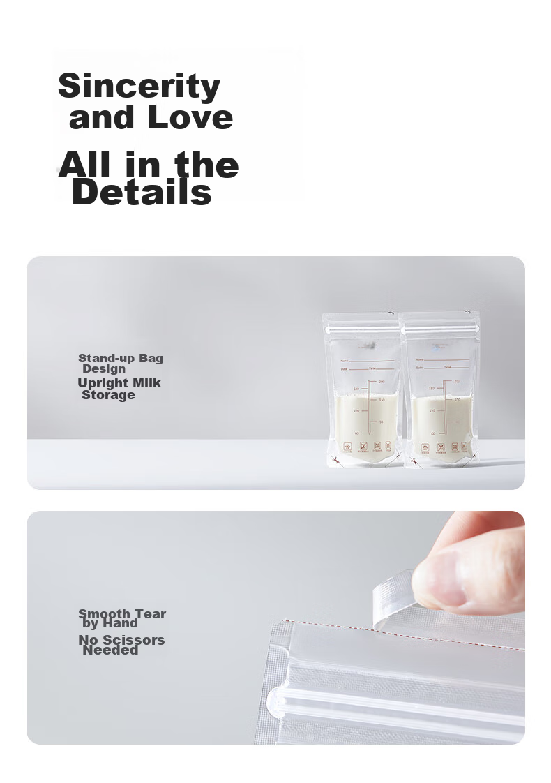 Shiyuejiejing Breast Milk Storage Bags (150 Pieces), 200ml Breast Milk Preservation Bags, Storage Pouches, Gift Pen, Popular Product, Random Delivery 13