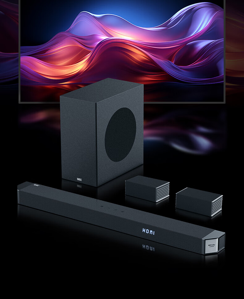 GIEC HA-960D Plus Soundbar TV Speaker, 5.1.2 Dolby Atmos Home Theater System, Living Room Surround Projector Wireless Speakers 2