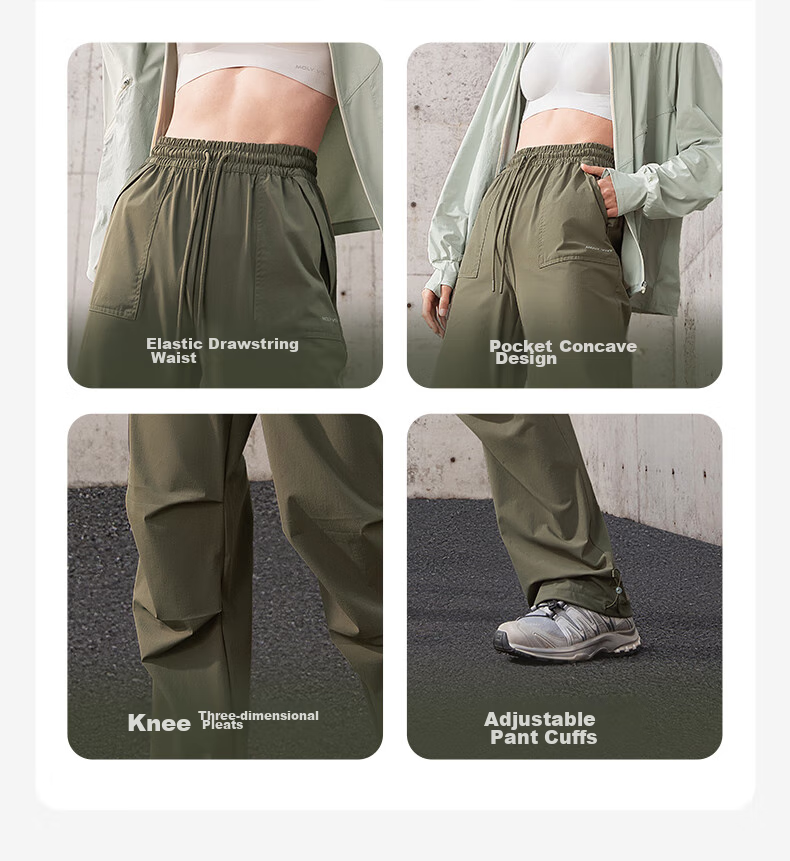 MOLY VIVI Paratrooper Sun Protection Pants for Women, Summer Lightweight Ice Silk Quick-Dry Cargo Straight-Leg Trousers, Outdoor Casual Hiking Pants, Magic Vivy 13
